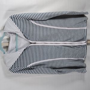 12505 French Dressing blue & white striped hoodie jacket M NWT